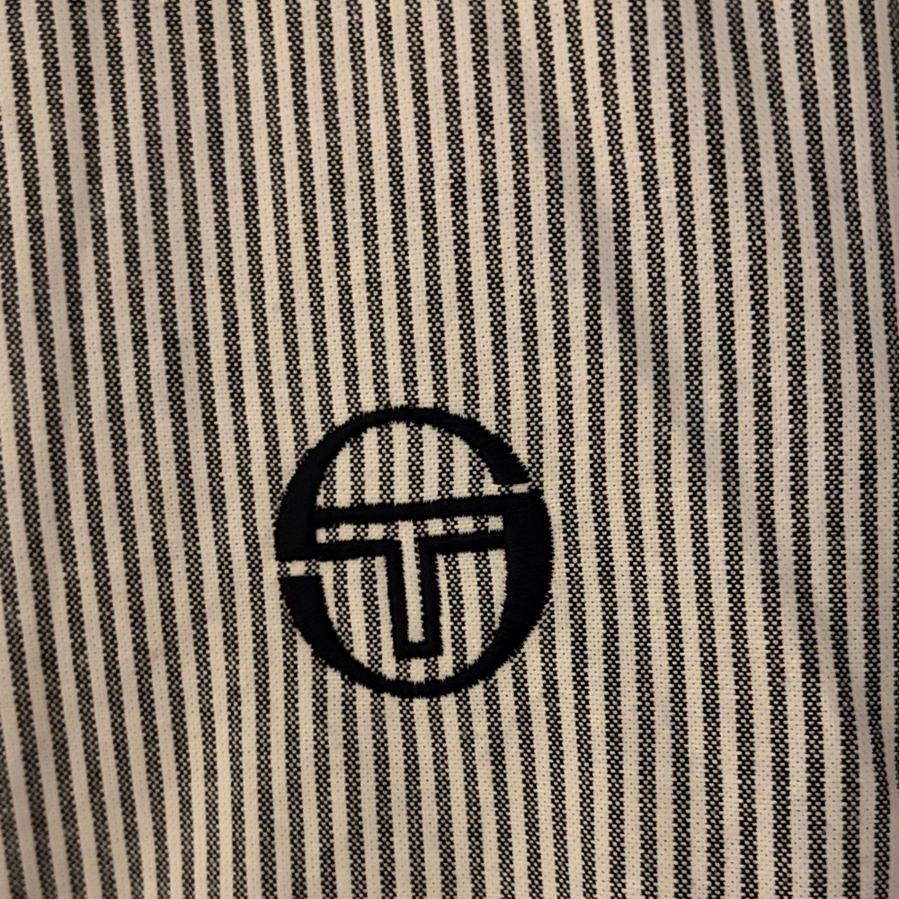 Sergio Tacchini Black and White Striped Utility Jacket - Picture 3 of 5